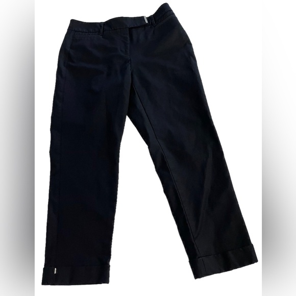 White House Black Market The Slim Crop Pants Black Size 2 Stretch Workwear - Picture 4 of 13